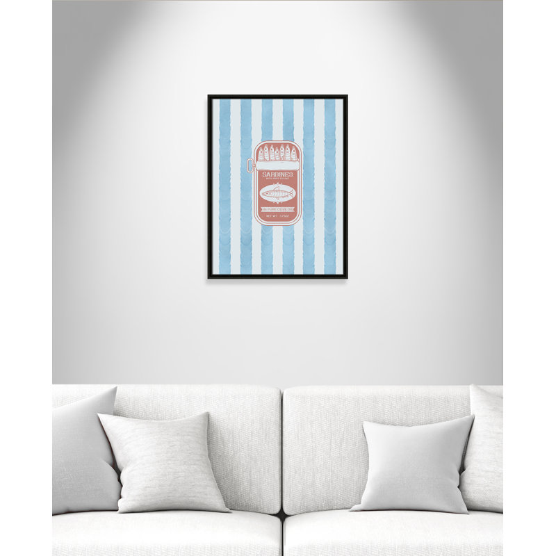 «Salty Sardines Print» par Marcus Prime, L 19,5 po x H 25,5 po, Flottant espresso