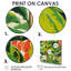Palmiers tropicaux Illustration rétro - feuilles, art mural-1327161169-1327161165