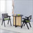 Black Solid Wood Round Table