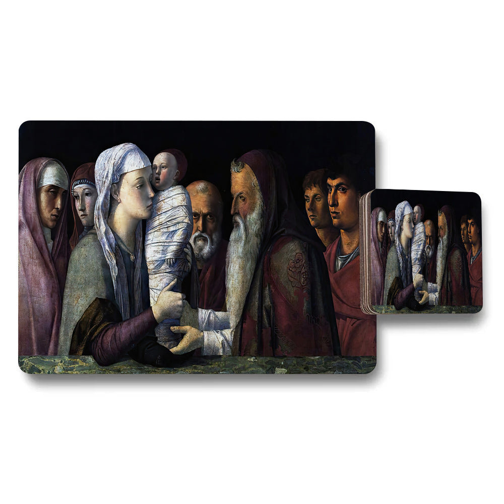 Renaissance Madonna and Child Art Placemat and Coaster Set