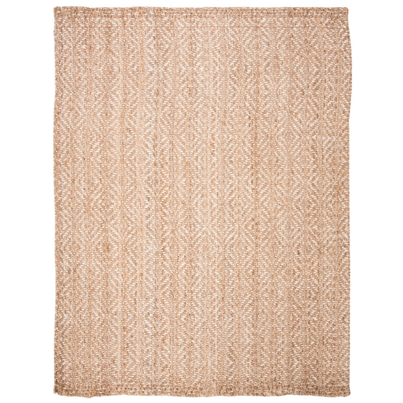 Ivory and Natural Jute Hand-Woven Area Rug