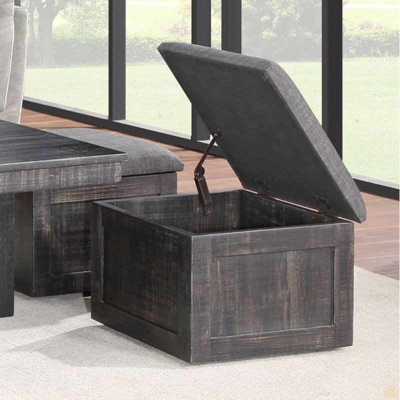 Table basse 38 "avec tabourets de rangement, Gris