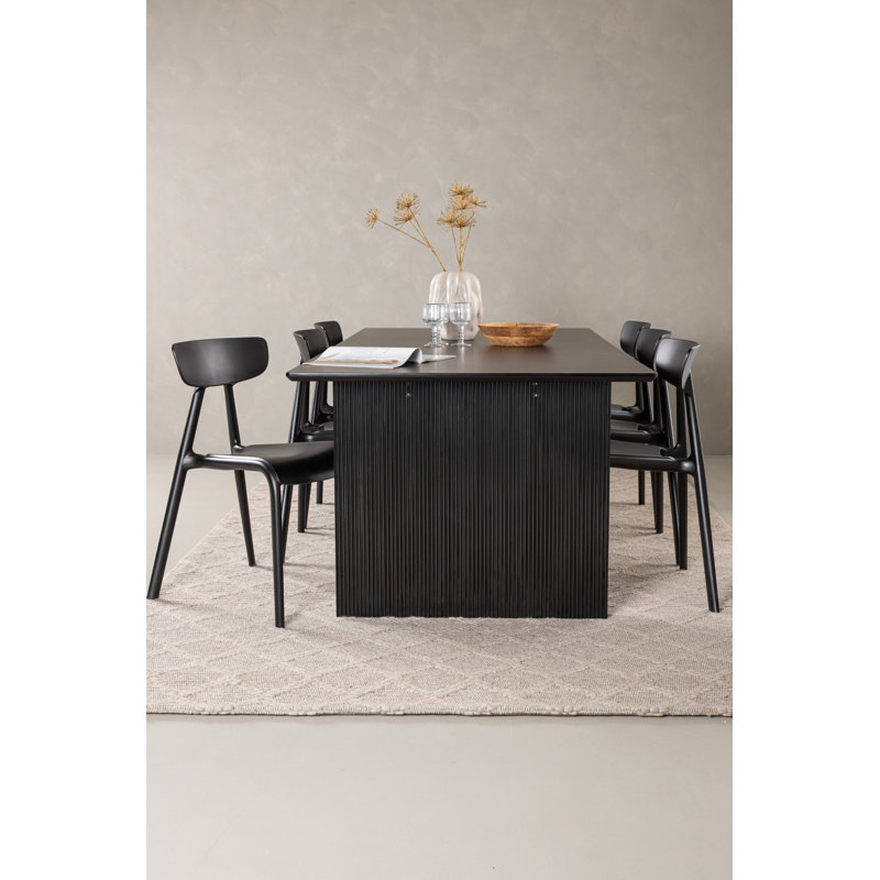 Hotchkiss 6 - Person Dining Set, Black, Black