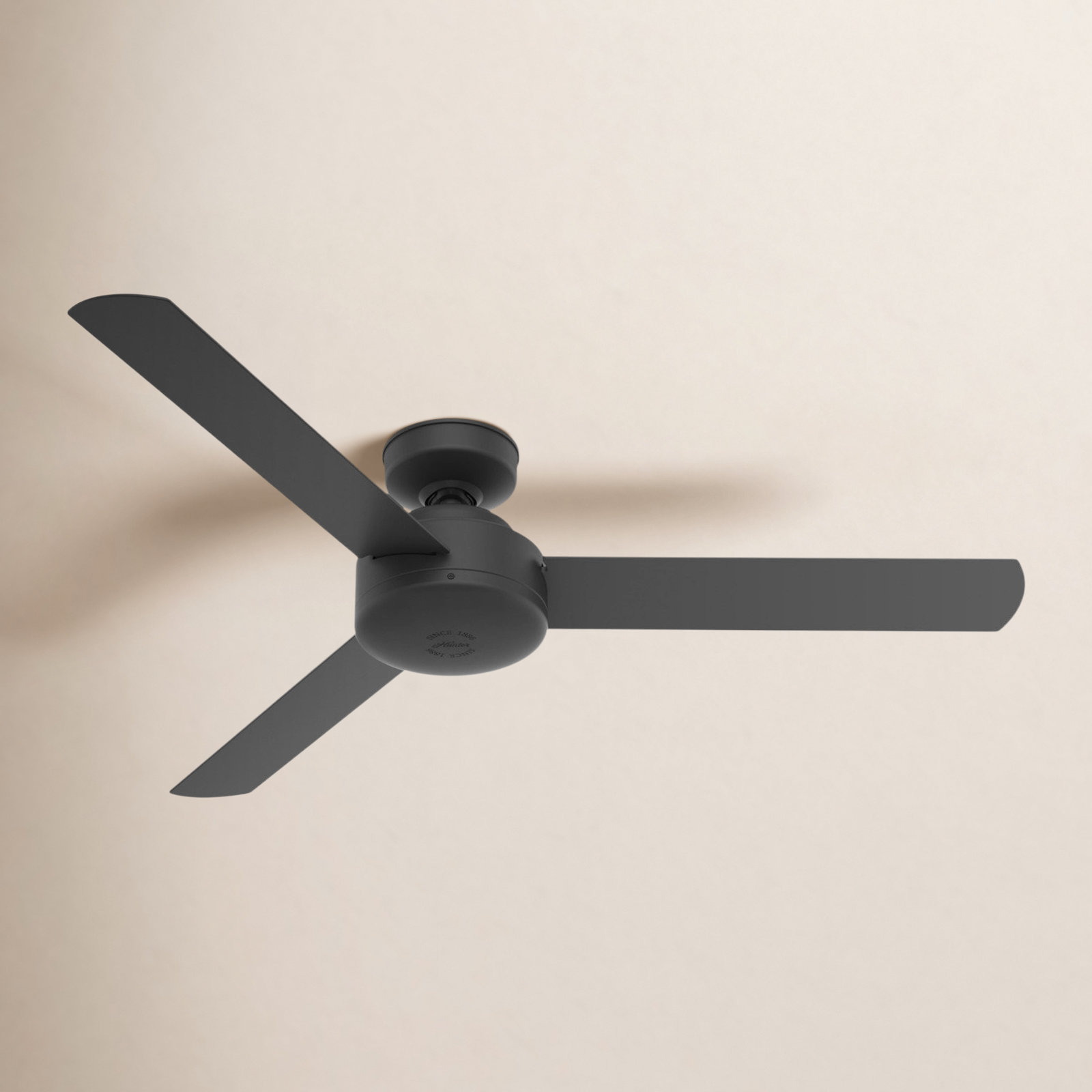 Presto 52" Modern Minimalist 3 - Blade Indoor Ceiling Fan with Wall Control, Black