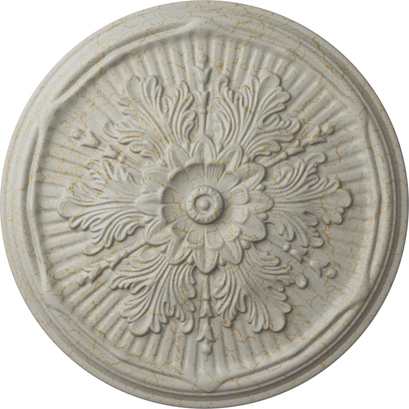 Médaillon de plafond Luton de 21 po x P 2 po (convient aux auvents jusqu'à 3 1/2 po), Pot de crème craquelé