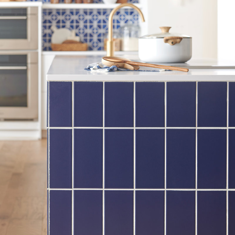 Projectos 4" x 8" Ceramic Subway Wall & Floor Tile, Royal Blue