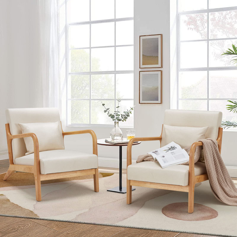 Upholstered Armchair, White