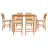 6 - Person Teak Solid Wood Patio Dining Set Umbrella Hole Included Rectangular Table