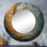 Bronze tourbillon de sagesse tourbillonnante - miroir spirales abstraites, miroir mural décoratif rond moderne, impression d'art en métal