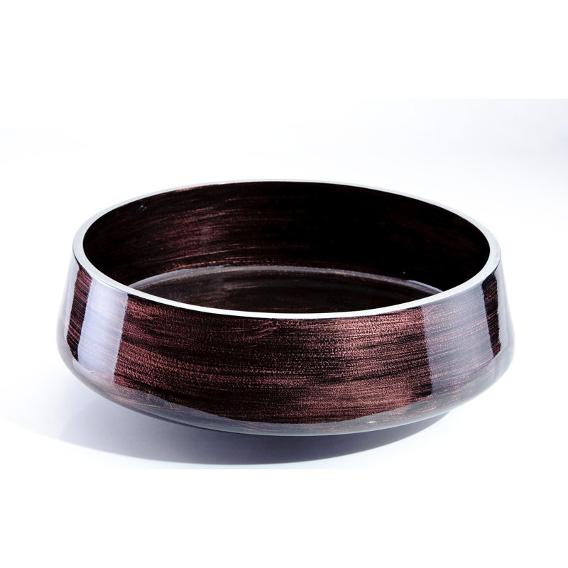 Maestro Bath Exte 16.5'' Metal Circular Bathroom Sink, Brown Black