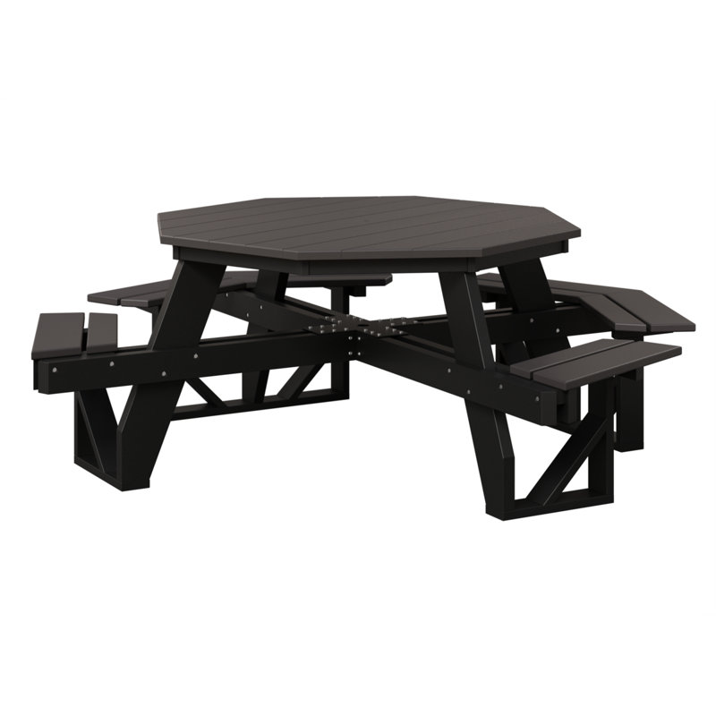 Table de pique-nique Ada, Smoke Gray Top/Black Base