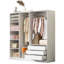 Armoire de rangement sans porte en bois pour chambre à coucher avec tablettes et 3 tiroirs-116683542