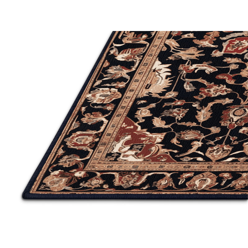 Machine Washable Persian Purple Area Rug, Rectangle 6' x 9'