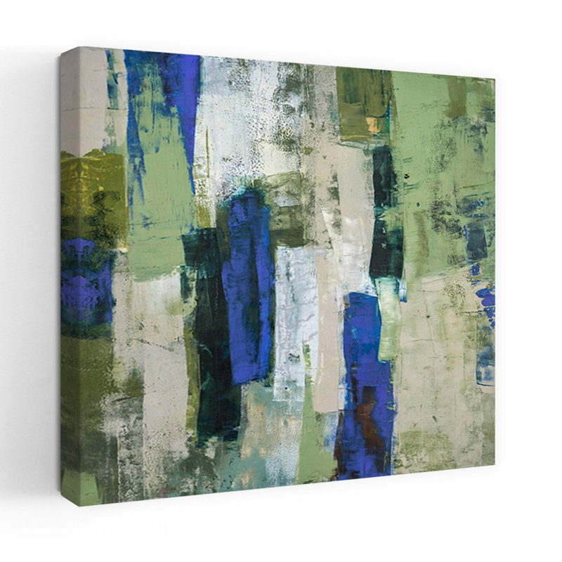 Foret D'Émeraude, art contemporain abstrait, H 18 po x l 18 po