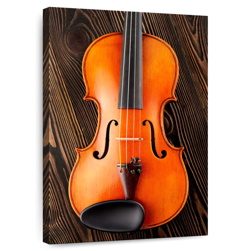 Abarca Violin On Wooden Table, 39" H x 26" W