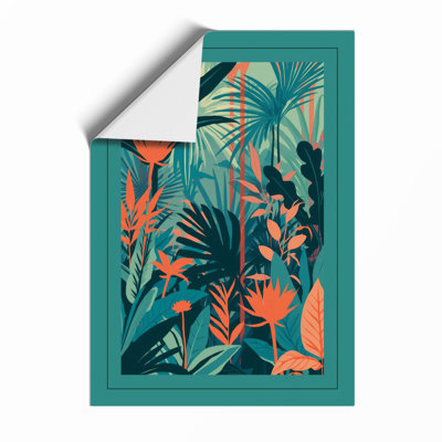 Tropical Garden Pattern Botanical - Framed Print