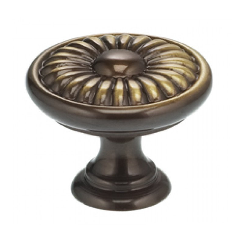 Oversized Ornate Mushroom Knob, Shaded Bronze, 1.5625 H x 1.5625 W x 1.19" D