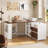 61'' Farmhouse L Shaped Desk With Storage Drawers, Home Office Extendable Corner Computer Desk
