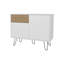 White And Natural Oak Sideboard With Hairpin Legs