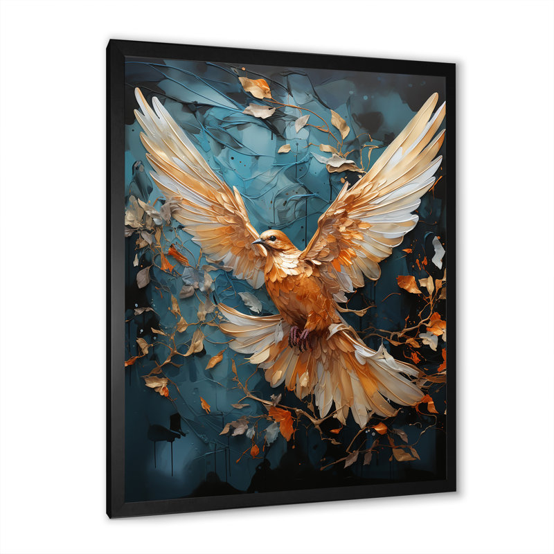 «Lovely Dove III» - art mural colombe, Cadre simple noir, H 20 po x l 12 po x P 1 po
