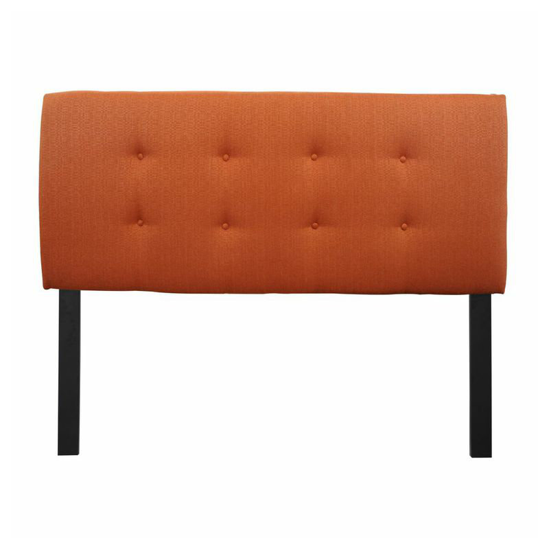Tête de lit tapissier Allande, Double, Orange citrouille