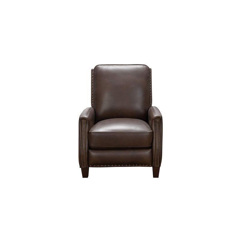 Llewellyn 31" Manual Standard Recliner, Dark Brown Genuine Leather
