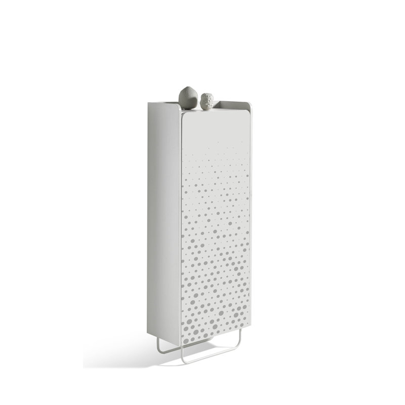 11 Pair Shoe Storage Cabinet, White/Grey