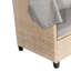 Ensemble 4 pièces de canapé de patio en résine tressée résistant aux rayons UV avec auvent rétractable, coussins et table élévatrice