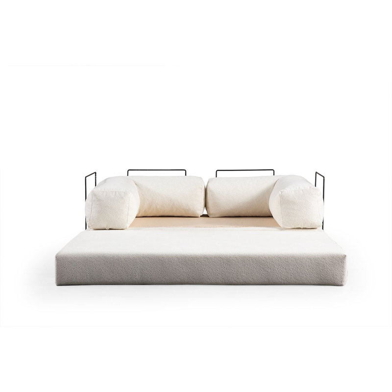 Canapé-lit 3 places, H 39,37 po x l 78,74 po x P 31,5 po, 2, Blanc