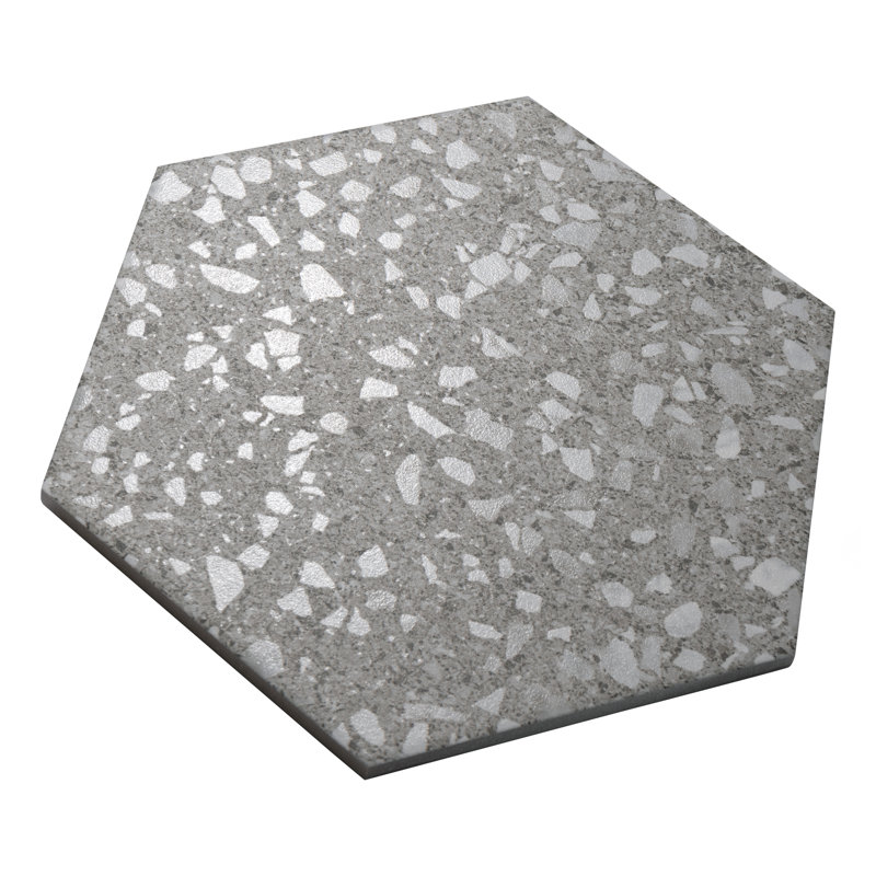 Venice 9" x 10" Porcelain Stone Look Wall & Floor Tile, Silver