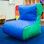Chaise longue à dossier scolaire - bleu / vert