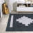Linfert Geometric Medallion Machine-Washable Navy/Light Gray Rug-893749941
