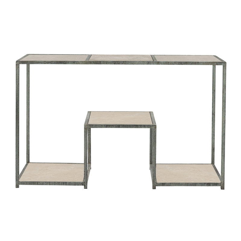 Console San Francisco, Travertin Lite / océan profond, H 36 po x l 58 po x P 20 po