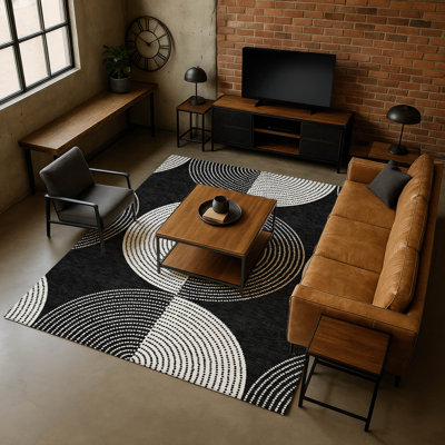 Tapis géométrique de qualité supérieure lavable à la machine Mayfield AMF2275