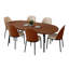 Ensemble de table de salle à manger ovale 71 "avec chaises rembourrées modernes Kelce-887465968-887465982
