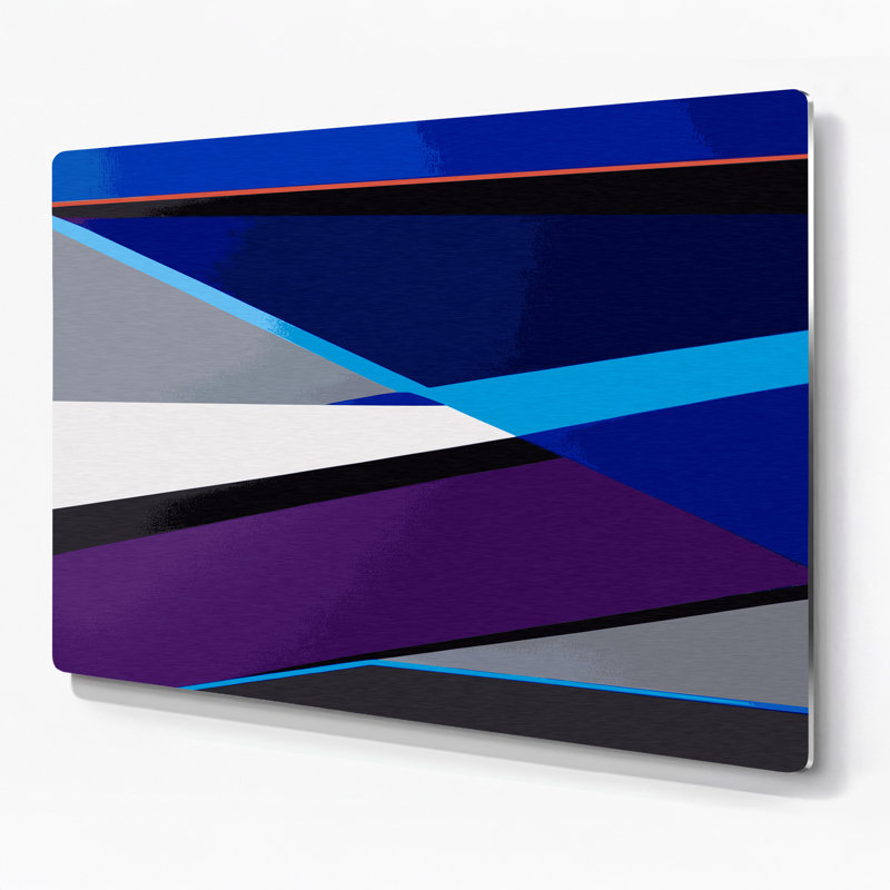 Art mural rigide en métal bleu 64, H 11 po x l 14 po