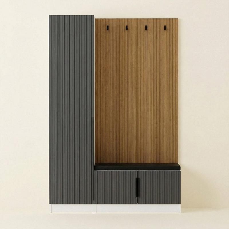 Aris 83'' Hall Tree with Bench and Shoe Storage