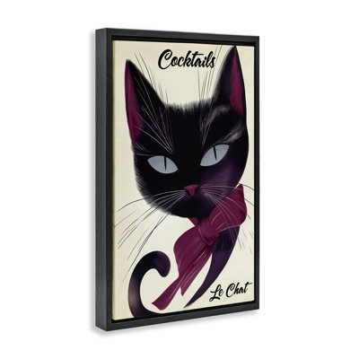 Cadre flottant affiche Cocktail Le Chat, design par Annabelle Hall