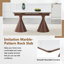 Table de salle à manger extensible rectangulaire, plateau en pierre à motif de marbre blanc avec pieds en métal de couleur noyer, table de salle à manger de luxe moderne pouvant accueillir 4 à 8 personnes pour un usage quotidien à la maison-131073771