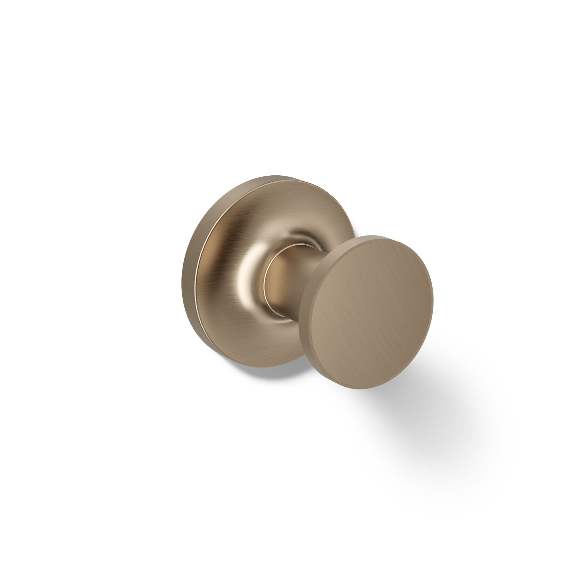Purist Wall Mounted Round Bathroom Robe Hook, Towel Hook, Clothing Hook, Vibrant Brushed Bronze