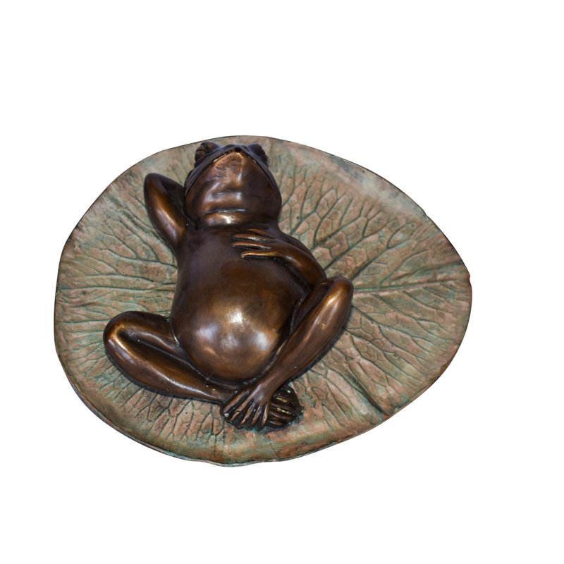 Fontaine murale en bronze à statue allongée sur colonne de lys Everrette 14 po x 6 po x H 12 po