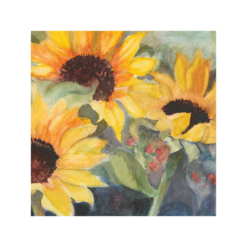 Sunflowers In Watercolor II by Sunflowers II - Wrapped Canvas Watercolour Painting, 45.72 cm H x 45.72 cm W x 3.175 cm D