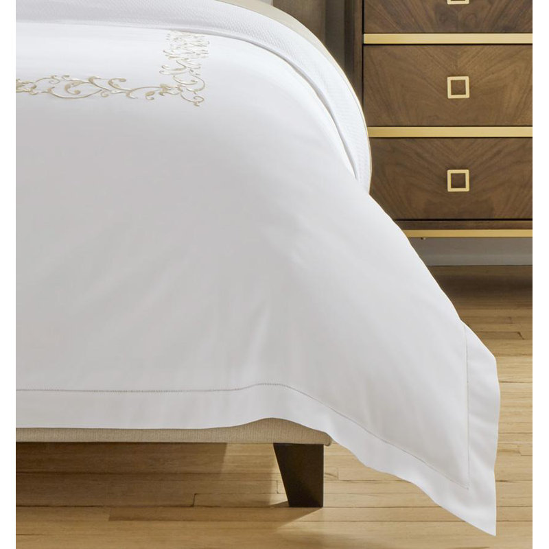 Griante Duvet Cover, White/Oat, Twin Duvet Cover