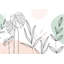 Murale botanique pelez et collez - Feuilles dans des tons pastels-1477699355