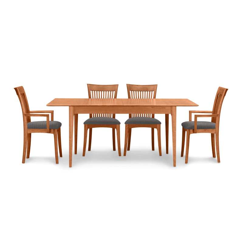 Sarah 5 - Piece Dining Set, Autumn Cherry, 30" H x 78" W x 36" D, Coffee Leather