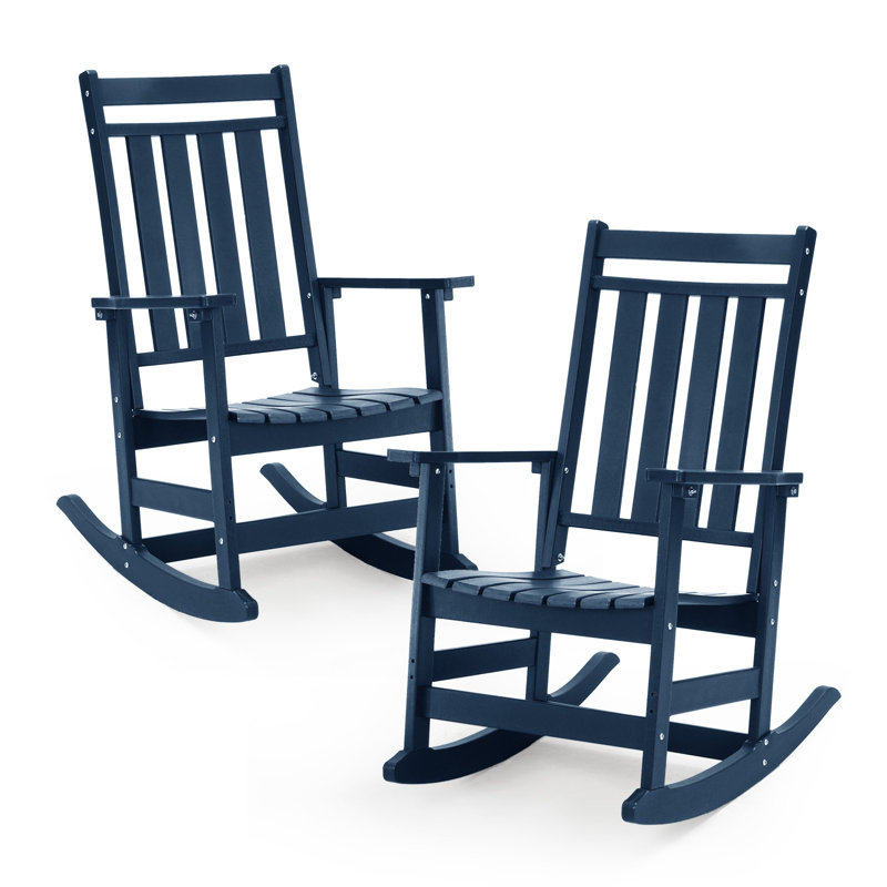 Chaises berçantes pour l'extérieur Hdpe, Gris, 2