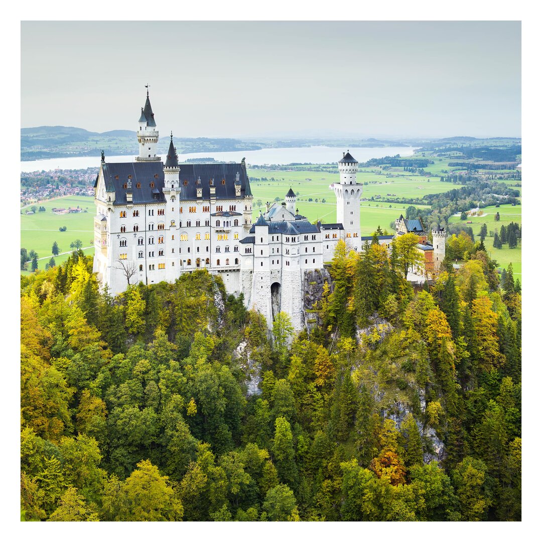 Strukturierte Fototapete Neuschwanstein Castle Panorama 3,36 m x 336 cm