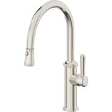 Davoli Kitchen Pull-Down Faucet with Button Sprayer - Low Arc Spout