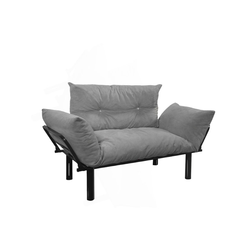 Causeuse avec accoudoirs - Petit canapé peu encombrant pour le salon et la chambre à coucher, pieds hauts pour un nettoyage facile