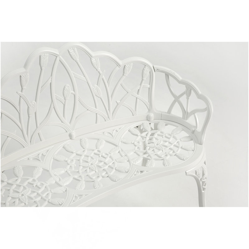 Cast Aluminium Bench, White